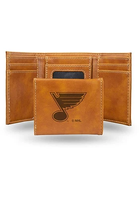 St Louis Blues Laser Engraved Mens Trifold Wallet