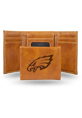 Philadelphia Eagles Laser Engraved Mens Trifold Wallet