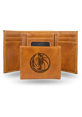 Dallas Mavericks Laser Engraved Mens Trifold Wallet