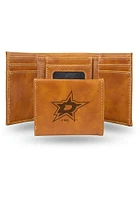 Dallas Stars Laser Engraved Mens Trifold Wallet