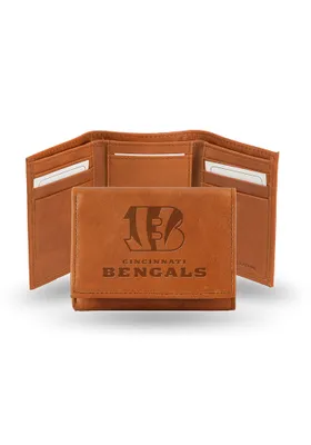 Cincinnati Bengals Embossed Genuine Leather Mens Trifold Wallet