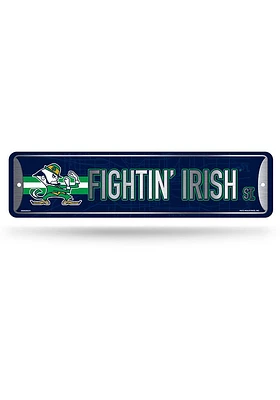 Notre Dame Fighting Irish Metal Street Sign - Navy Blue