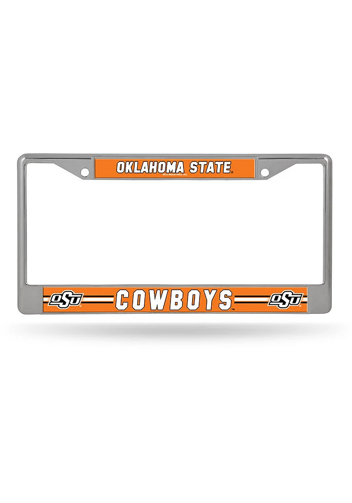 Oklahoma State Cowboys Chrome Graphic License Plate Frame - Orange