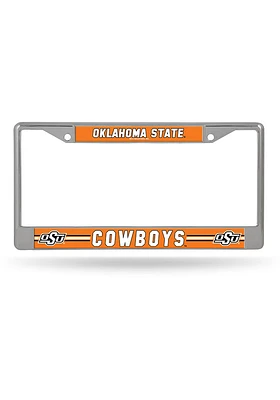 Oklahoma State Cowboys Chrome Graphic License Plate Frame - Orange