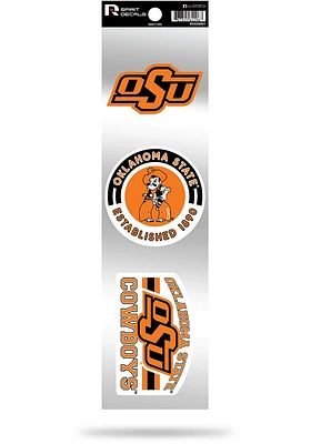 Oklahoma State Cowboys 3pc Retro Spirit Auto Decal - Orange