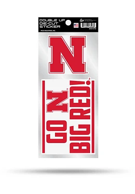 Nebraska Cornhuskers Double Up Auto Decal - Red