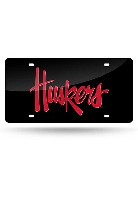 Nebraska Cornhuskers Red Colored Laser Cut Car Accessory License Plate