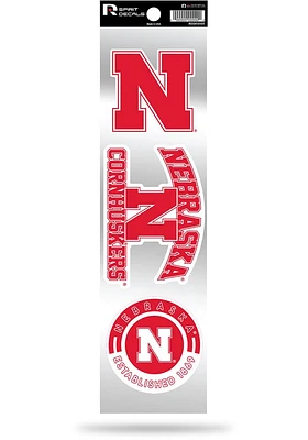 Nebraska Cornhuskers Retro Triple Spirit Auto Decal - Red