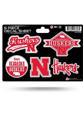 Nebraska Cornhuskers 5 Piece Auto Decal - Red