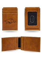Arkansas Razorbacks Laser Engraved Front Pocket Mens Bifold Wallet