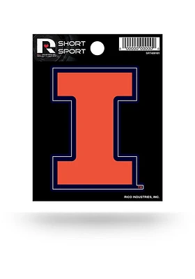 Illinois Fighting Illini Short Sport Auto Decal - Orange