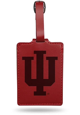 Indiana Hoosiers Crimson Laser Engraved Luggage Tag