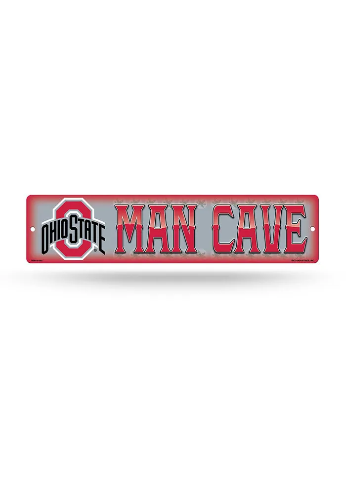 Ohio State Buckeyes Plastic 4x16 Sign - Red