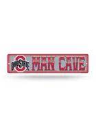 Ohio State Buckeyes Plastic 4x16 Sign - Red