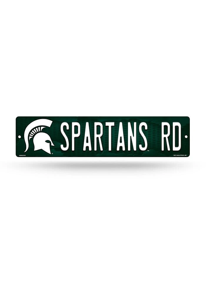 Michigan State Spartans Plastic 4x16 Sign - Green