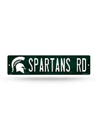 Michigan State Spartans Plastic 4x16 Sign - Green