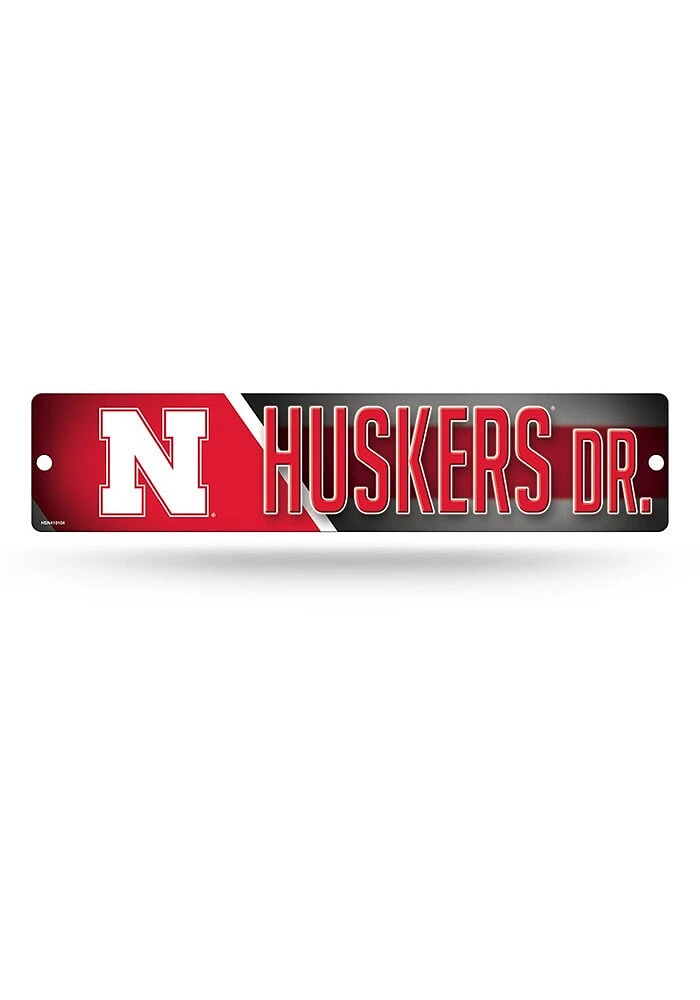 Nebraska Cornhuskers Plastic 4x16 Sign - Red