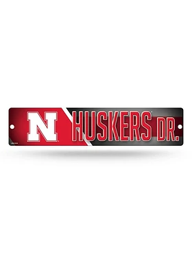 Nebraska Cornhuskers Plastic 4x16 Sign - Red