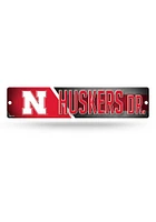 Nebraska Cornhuskers Plastic 4x16 Sign - Red