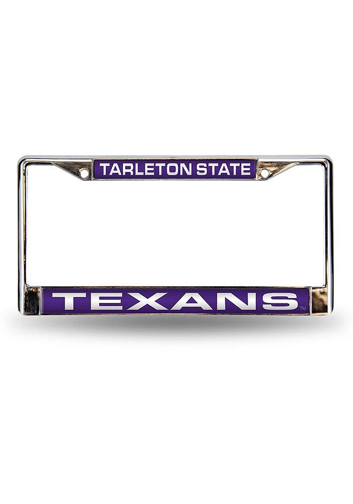 Tarleton State Texans Laser Chrome License Plate Frame - Purple