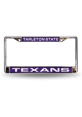 Tarleton State Texans Laser Chrome License Plate Frame - Purple