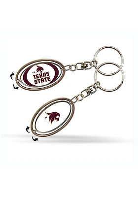 Texas State Bobcats Spinner Keychain - Maroon