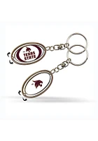 Texas State Bobcats Spinner Keychain - Maroon