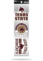 Texas State Bobcats 3 Piece Retro Auto Decal - Maroon