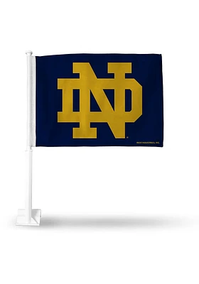 Notre Dame Fighting Irish Black Pole Car Flag - Blue