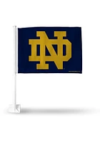 Notre Dame Fighting Irish Black Pole Car Flag - Blue