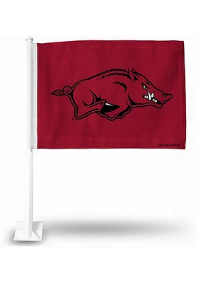 Arkansas Razorbacks Black Pole Car Flag - Red