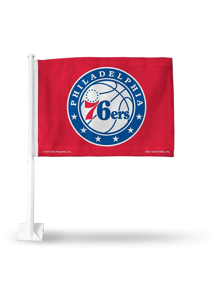 Philadelphia 76ers Black Pole Car Flag - Red
