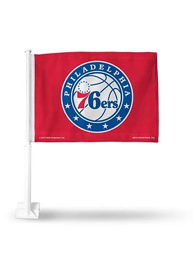 Philadelphia 76ers Black Pole Car Flag - Red