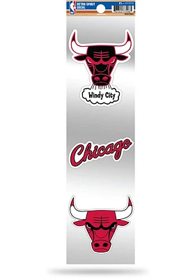 Chicago Bulls 3pc Retro Spirit Auto Decal - Red