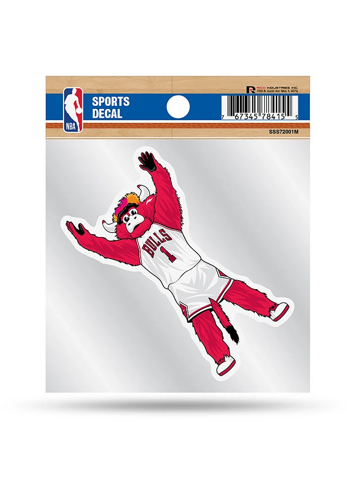 Chicago Bulls 4x4 Mascot Auto Decal - Red
