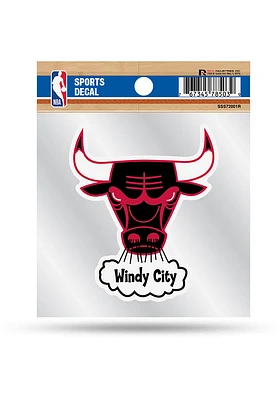 Chicago Bulls 4x4 Retro Auto Decal - Red
