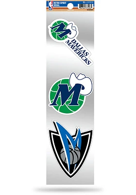 Dallas Mavericks 3pc Retro Spirit Auto Decal - Blue