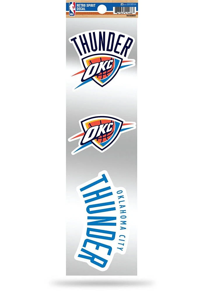 Oklahoma City Thunder 3pc Retro Spirit Auto Decal - Blue