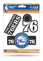 Philadelphia 76ers Carbon Triple Spirit Auto Decal - Blue