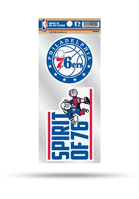 Philadelphia 76ers Double Up Auto Decal - Blue