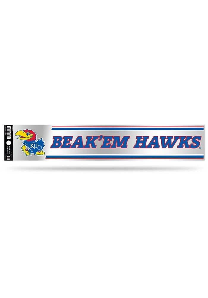 Kansas Jayhawks 3x17 Tailgate Auto Decal - Red