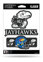 Kansas Jayhawks Carbon Triple Spirit Auto Decal - Red