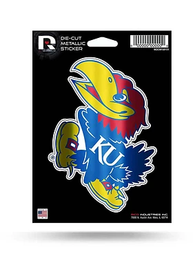Kansas Jayhawks Metallic Auto Decal - Red