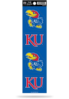 Kansas Jayhawks Quad Auto Decal - Red