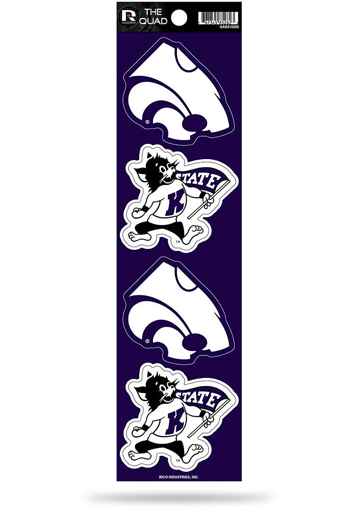 K-State Wildcats Quad Auto Decal - Purple