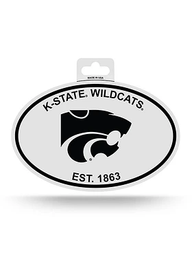K-State Wildcats White Oval Auto Decal - White
