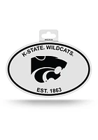 K-State Wildcats White Oval Auto Decal - White