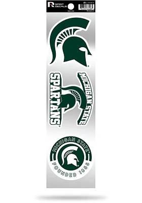 Michigan State Spartans 3pc Retro Spirit Auto Decal - Green