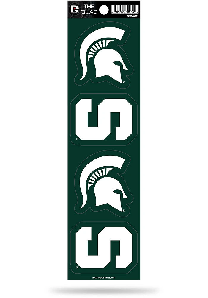 Michigan State Spartans Quad Auto Decal - Green