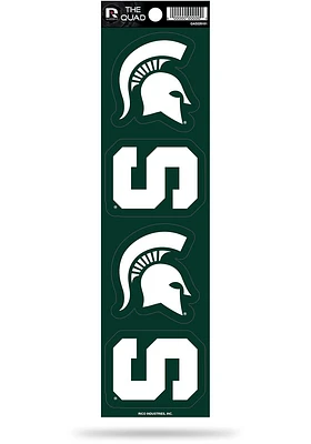 Michigan State Spartans Quad Auto Decal - Green